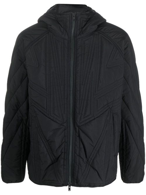 Hooded quilted jacket - Black