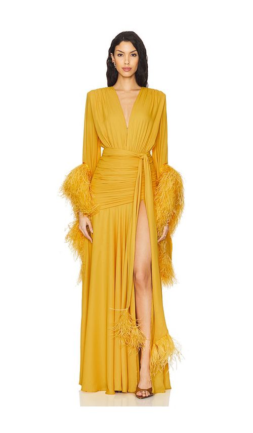 Bronx Banco Geisha Maxi Dress in Mustard. - S also in