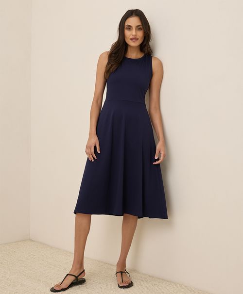 Women's Eclipse Purple Fit & Flare Keyhole Back Dress XX
