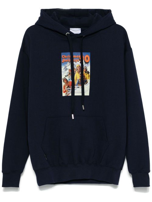 Graphic-print hoodie - Blue