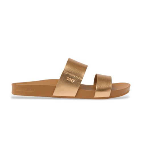 Reef für Damen. CJ9014 Cushion Vista Sonnenuntergang Bronze Sandalen 37.5, Gold, Wohnung, Keine, Lässig, Strandbekleidung