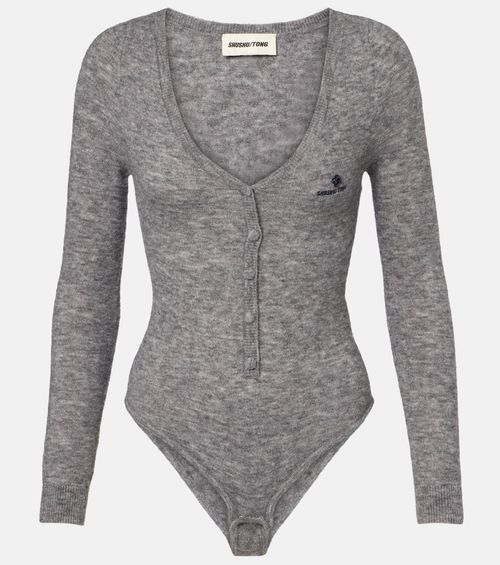 Logo wool-blend bodysuit