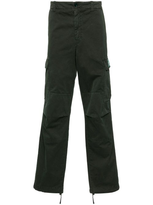 Mid-rise twill cargo pants - GREEN