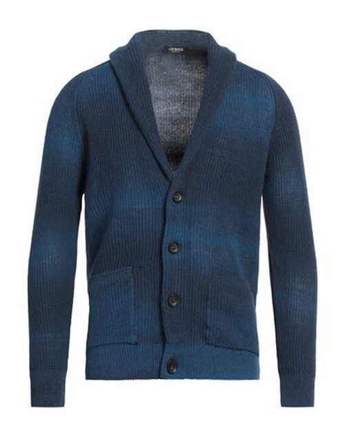 Man Cardigan Navy Size 40 Cotton, Polyamide