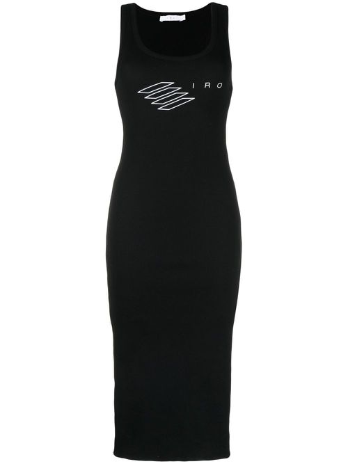 Logo-print fitted dress - Black