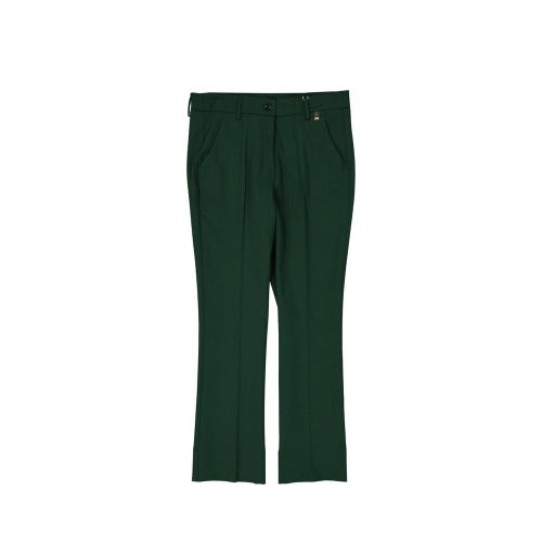 Wool-Blend Cropped Trousers — Green