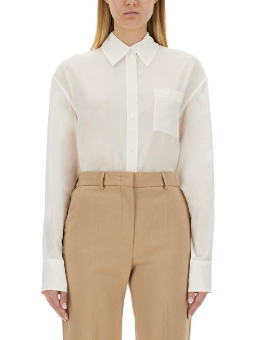 Buttoned Curved Hem Shirt