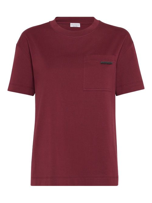 Monili-detail T-shirt - Red