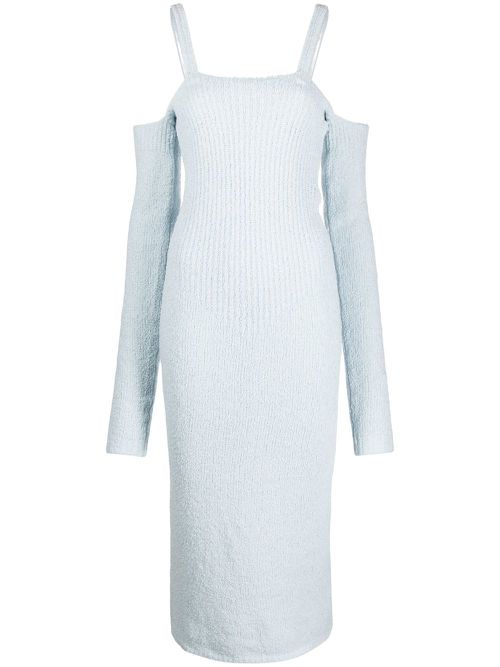 Helene ribbed-knit midi dress - Blue