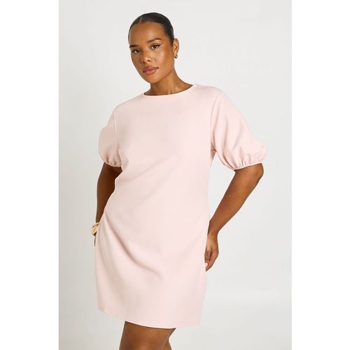 Boohoo Womens Plus Tailored Puff Sleeve Shift Dress - Light Pink