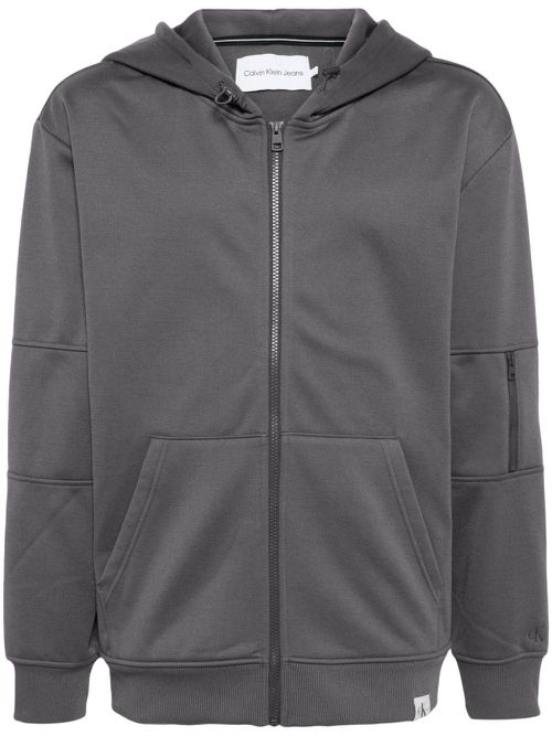 Woven Tab zip-up track jacket - Grey