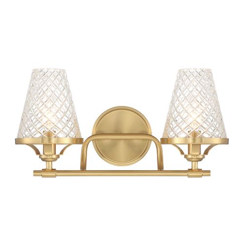 Candler 2-Light Bathroom Vanity Light in Warm Bra