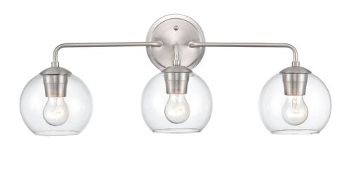 Brushed Nickel Three Light Vanity from the Collection