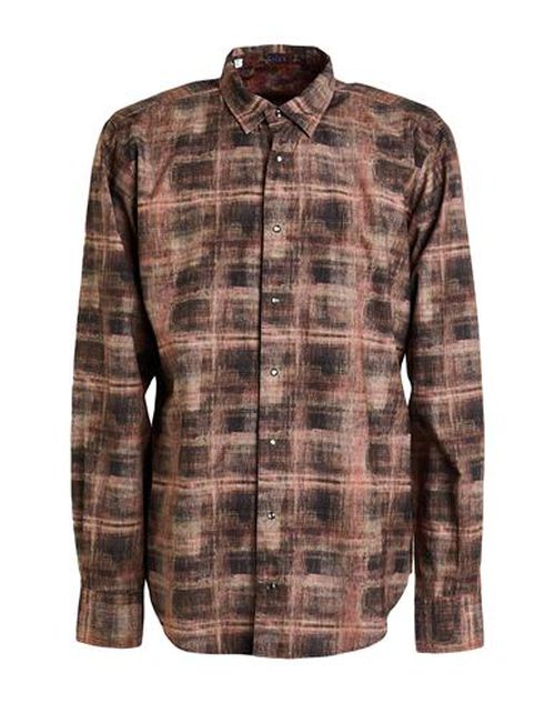 Man Shirt Brown Size 16 Cotton