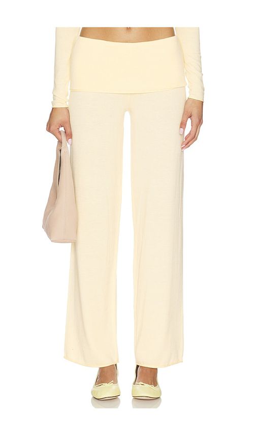 Frankies Bikinis Storm Knit Pant in Yellow. - L also in M, S