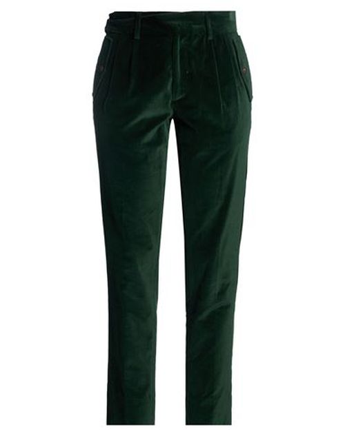 Woman Pants Dark green Size 12 Cotton