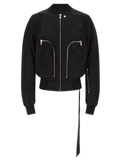 Black Solid Bomber Jackets
