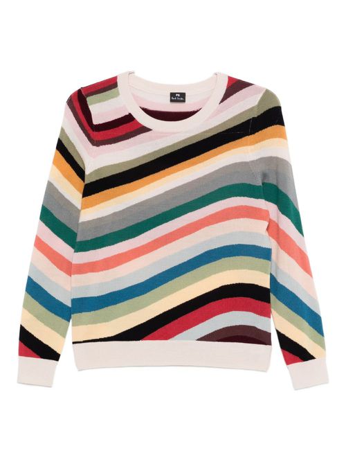 Striped merino jumper - Yellow