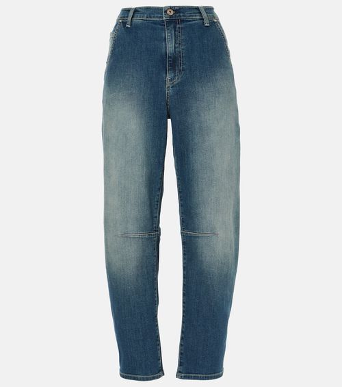 High-rise barrel-leg jeans
