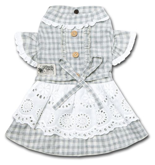 'I love Poochi' Classical Plaid Fashion Designer Dog Dress