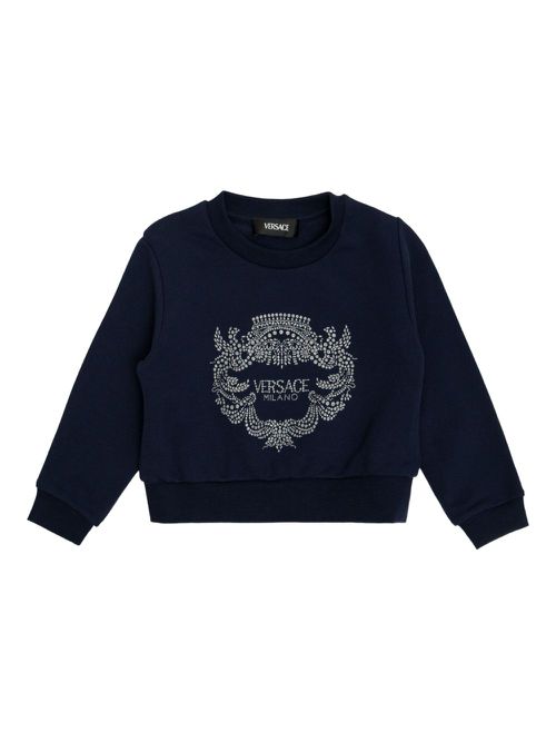 Versace Kids crystal-embellished sweatshirt - Blue
