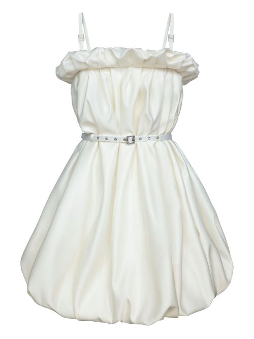 POST MERIDIEM draped thin-strap mini dress - Neutrals