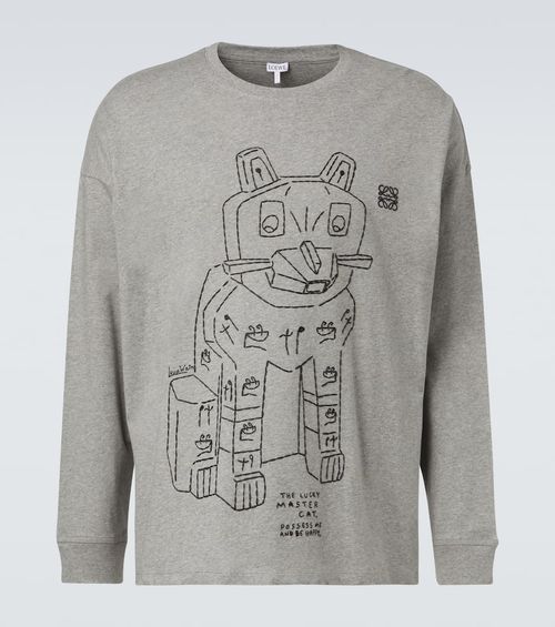 X Louis Wain embroidered cotton jersey T-shirt