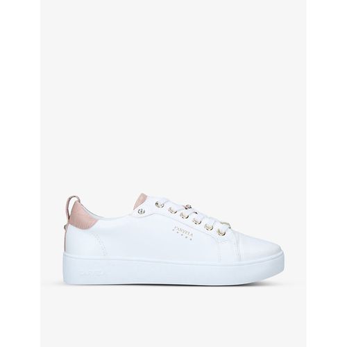 Womens White Joyful 2 Faux-leather Trainers