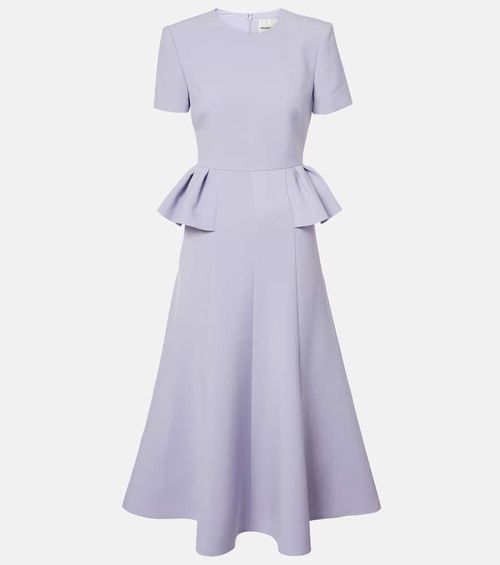 Peplum crêpe midi dress