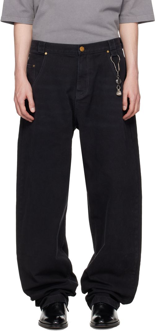 Black Straight Leg 'Bad Boy' Jeans