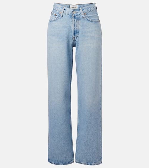 V-Waist Baggy high-rise wide-leg jeans