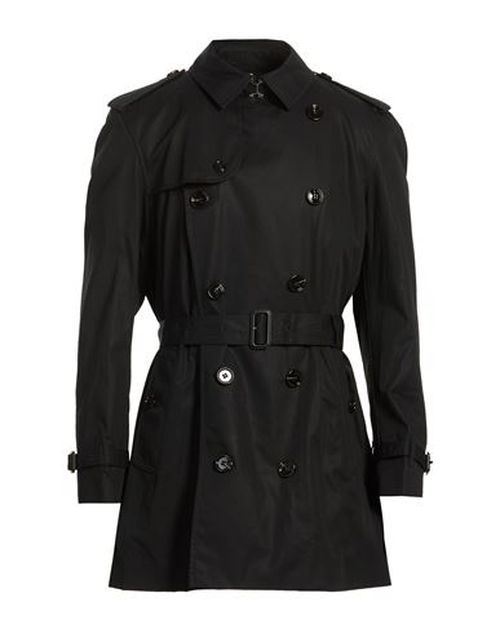 Man Overcoat & Trench Coat Black Size 48 Cotton