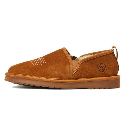 ARIAT Men's Square Toe Indoor & Outdoor Rubber Bottom Lasso Suede Slippers