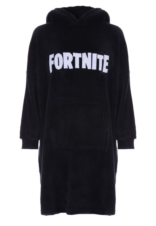 Older Boys Black Fortnite Hooded Blanket