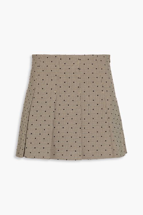 Flocked houndstooth tweed mini skirt - Neutral - DE 40