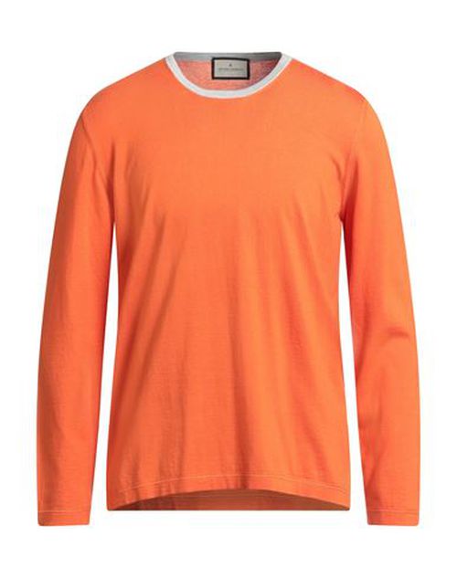 Man Sweater Orange Size L Cotton, Cashmere