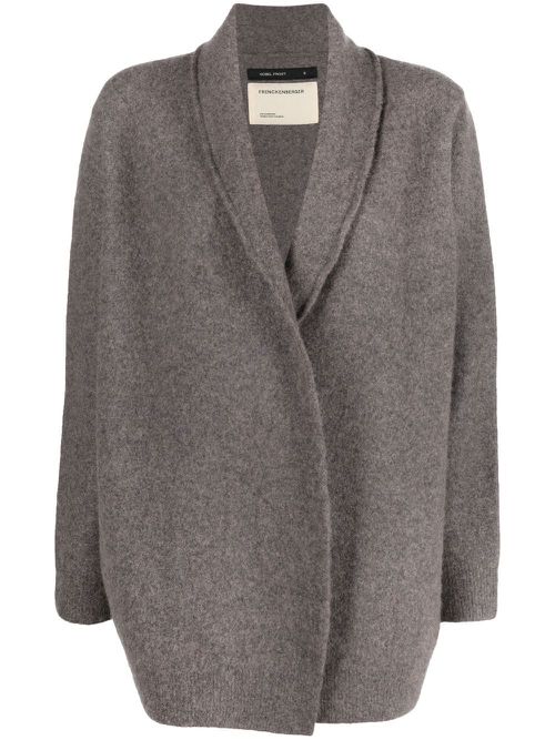 Felted-finish cashmere cardigan - Brown