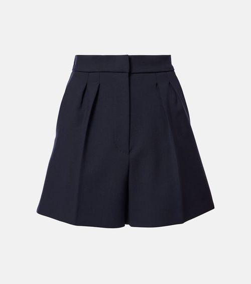 Zic high-rise wool-blend canvas shorts
