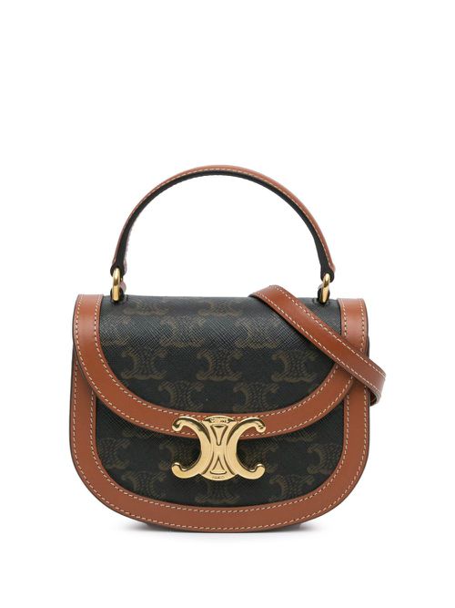 2023 Mini Triomphe Coated Canvas Besace Clea satchel - Brown