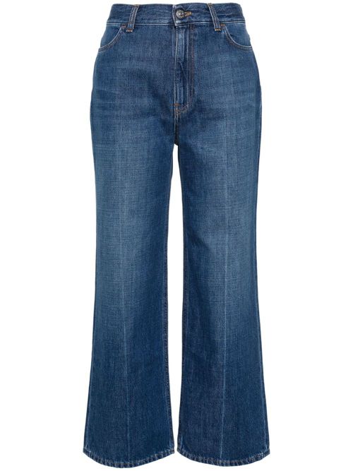 Straight-leg cropped jeans - Blue