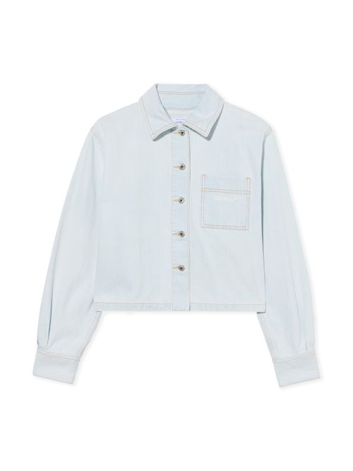 Diag Long Sleeve Denim Shirt - Female Denim Light Blue