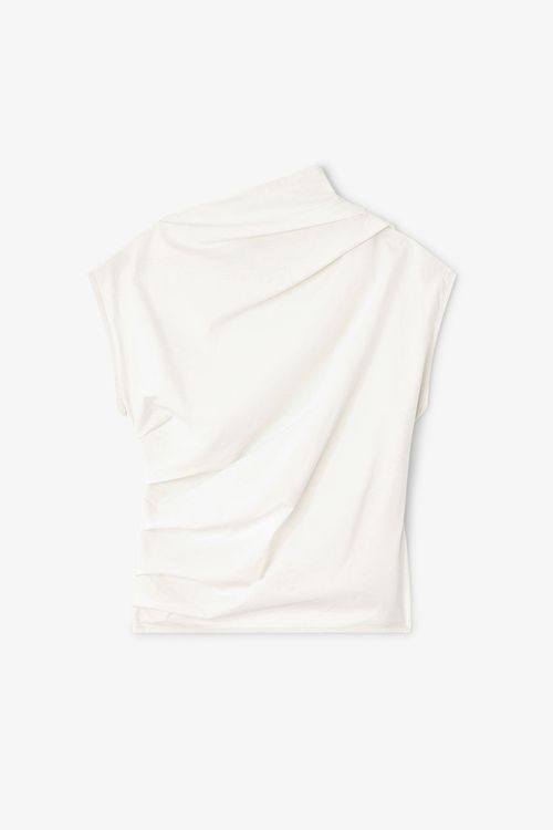 White Ivory Ruched Top