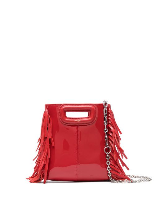 Fringe-detail mini bag - Red