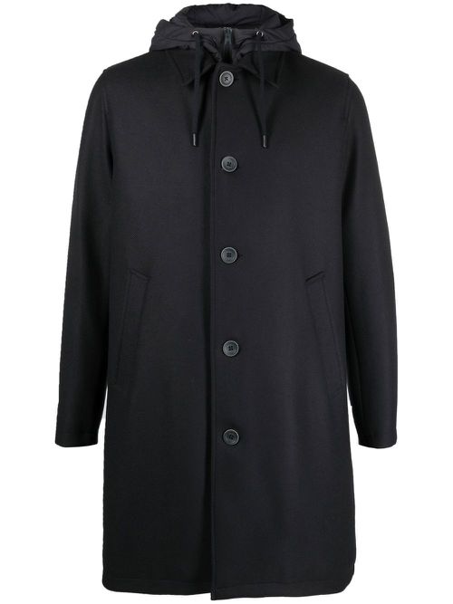 Long-sleeve button-up coat - Blue