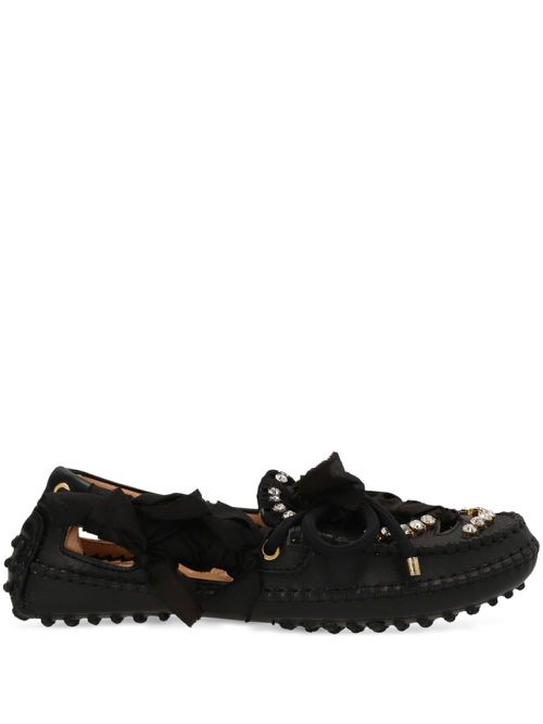Rhinestone-embellished loafers - Black