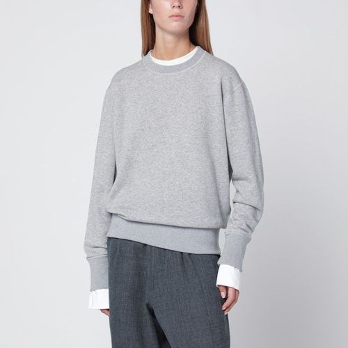 Crew-neck Cuffed-sleeve Sweatshirt