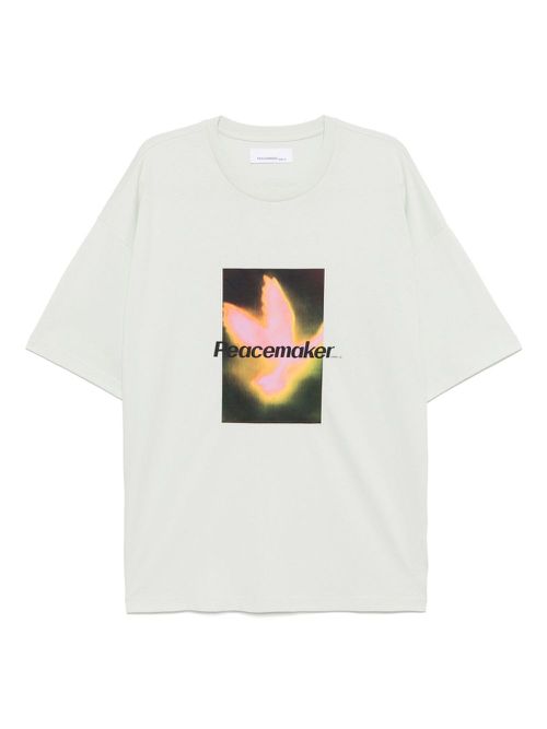Bird-printed T-shirt - Blue
