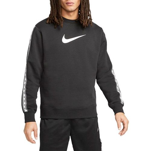 Nike Black Mens Repeat Tape Fleece Sweatshirt - Mediu