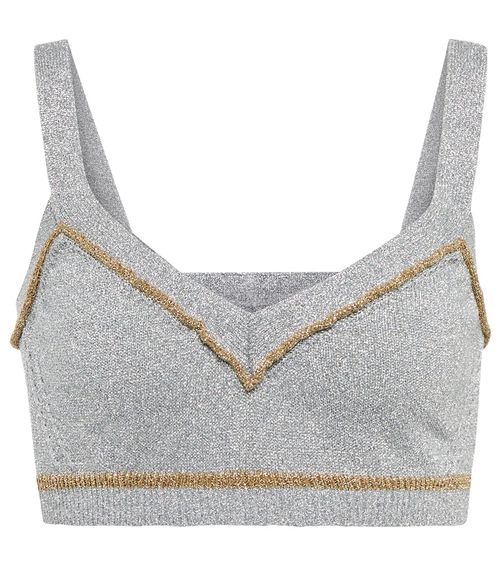 Metallic knit crop top