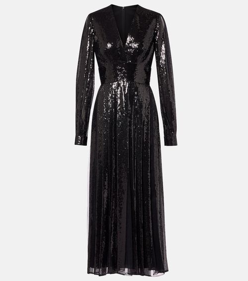 Sequined tulle maxi dress